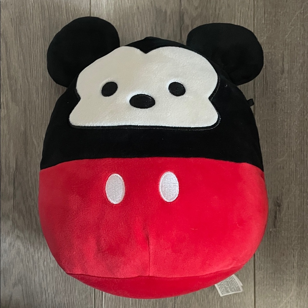 Disney Mickey Mouse Red and Black Plush Pillow
